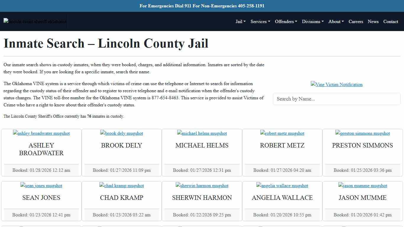 Inmate Search Lincoln County Sheriff's Office